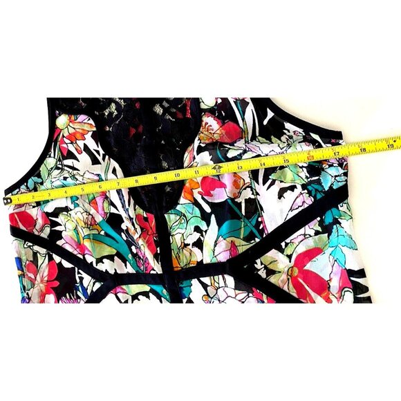 Nicole Miller Women's Sleeveless Tropical Floral Colorful Tunic Blouse S - Picture 6 of 8